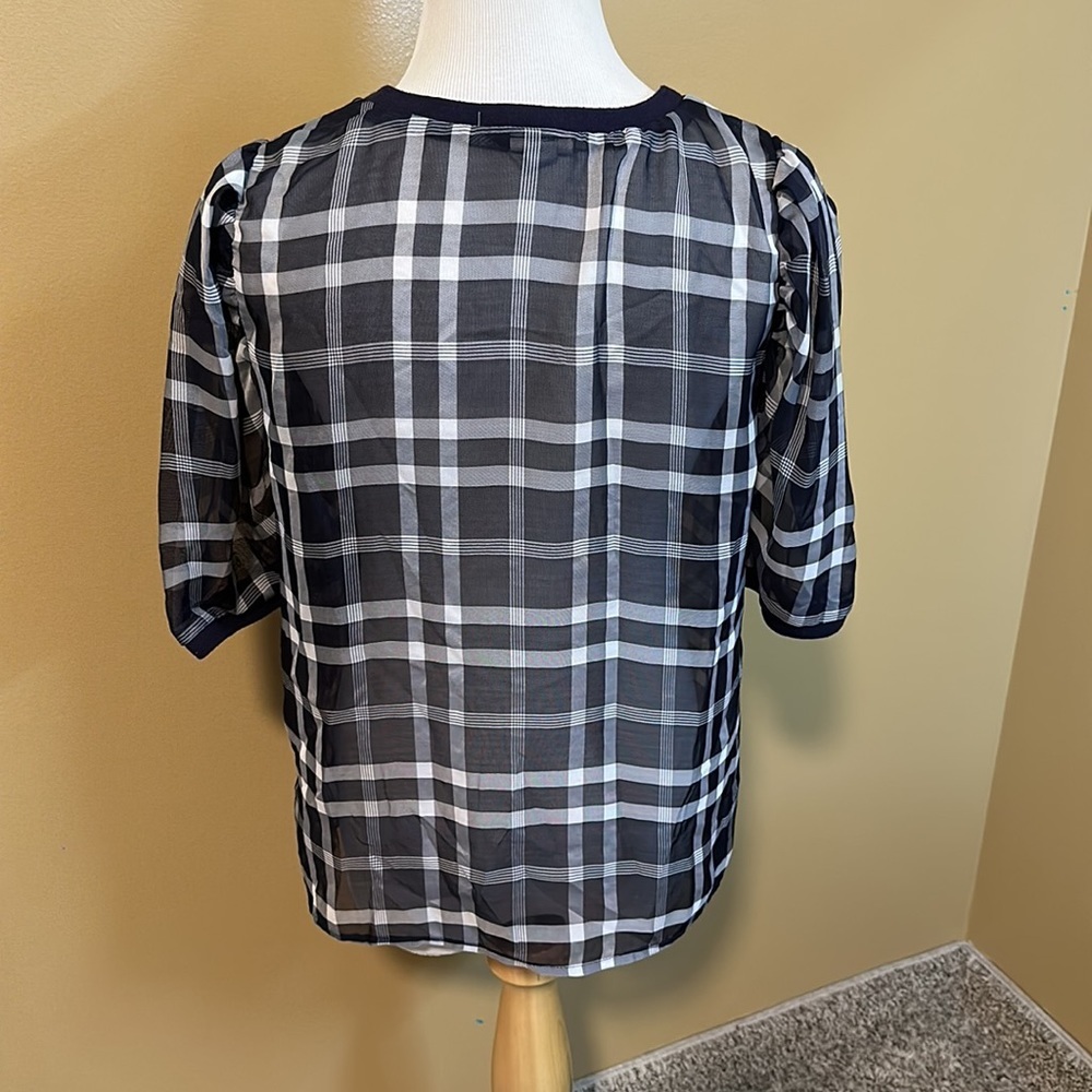 a new day Black and White Plaid Blouse​ - Picture 2 of 4